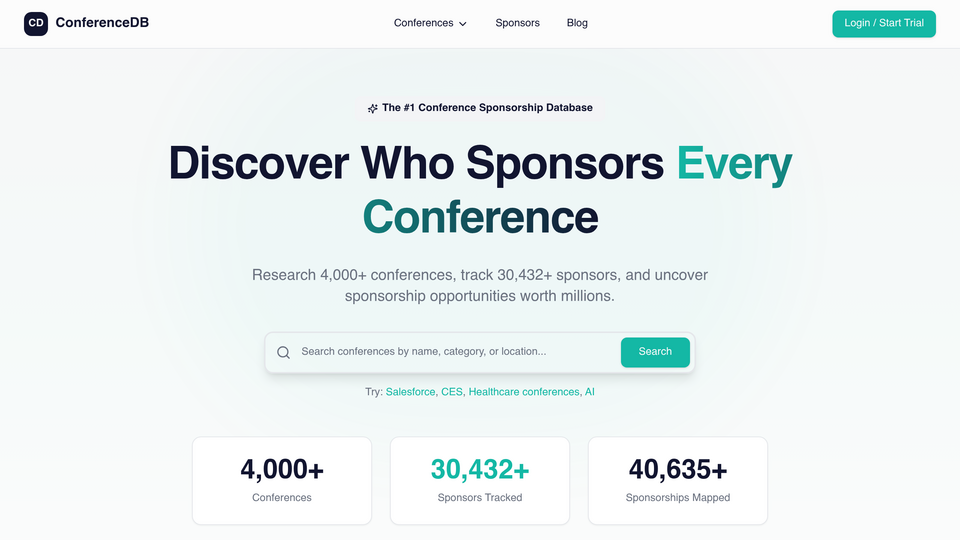 Screenshot of Conference Database
