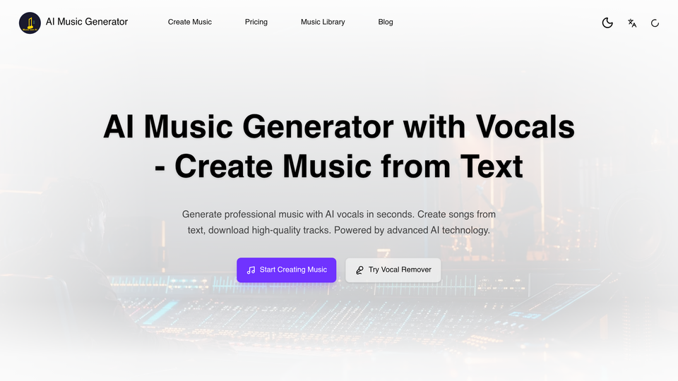 Screenshot of AI Music Generator