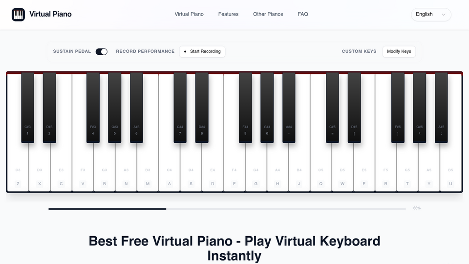 Screenshot of Virtual Piano
