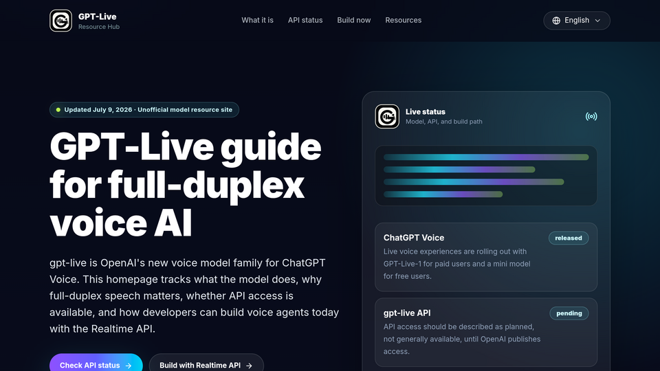 Screenshot of GPT-Live Guide