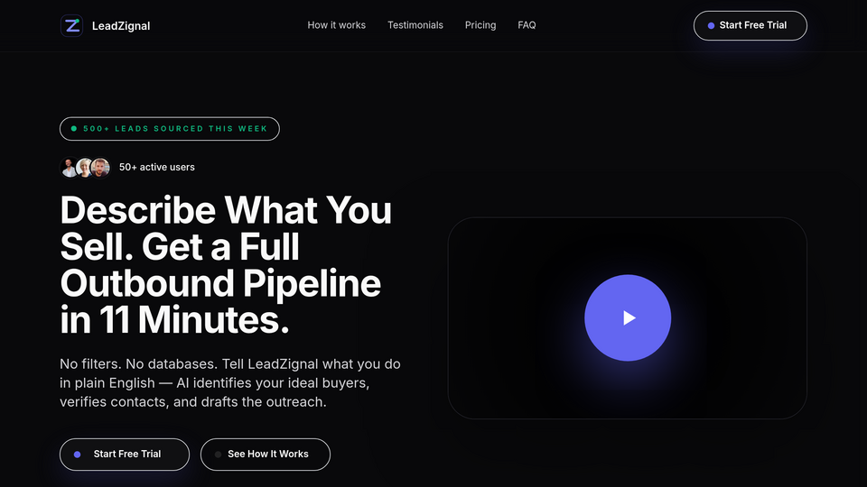 Screenshot of LeadZignal