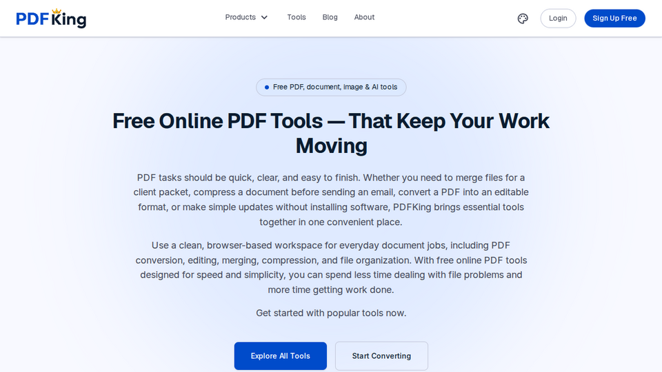 Screenshot of PDFKing