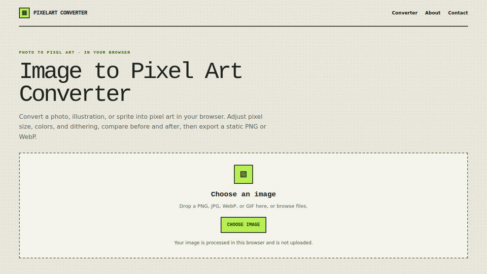 Screenshot of PixelArt Converter