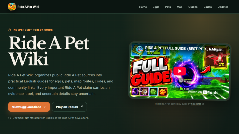 Screenshot of Ride A Pet Wiki