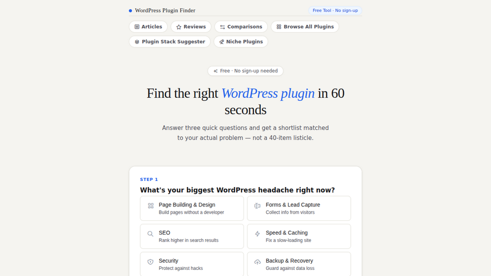 Screenshot of Find Right Plugin