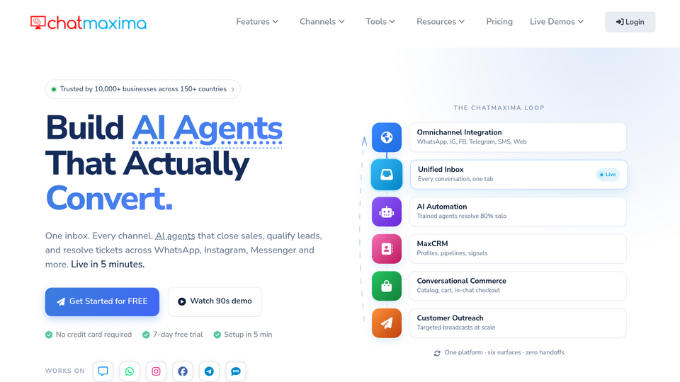 Screenshot of ChatMaxima