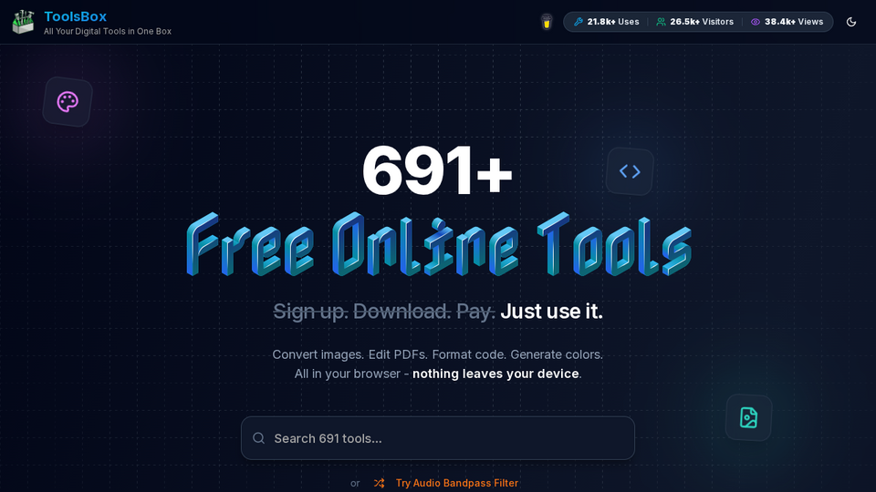 Screenshot of ToolsBox
