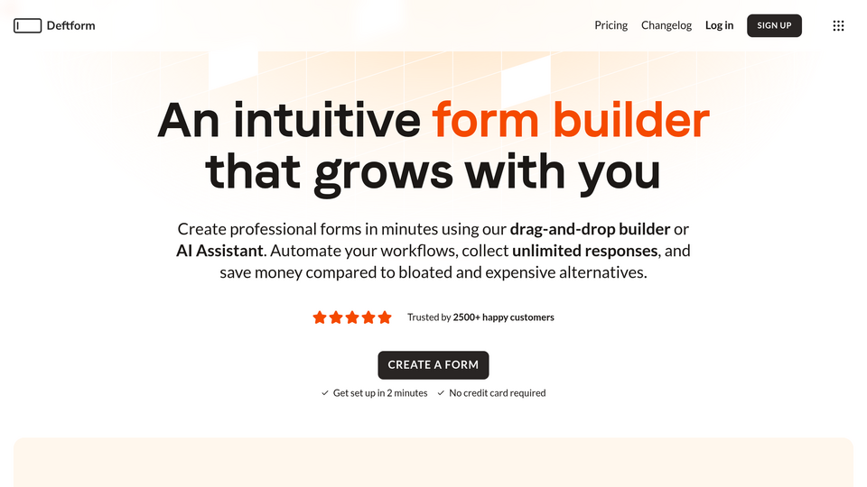 Screenshot of Deftform