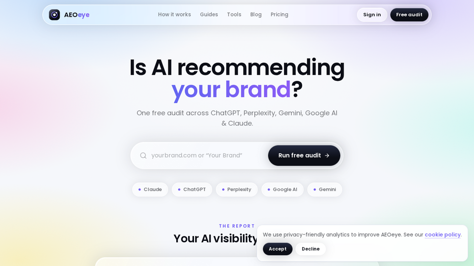 Screenshot of AEOeye