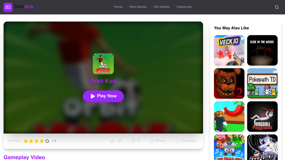 Screenshot of Orbit Kick game