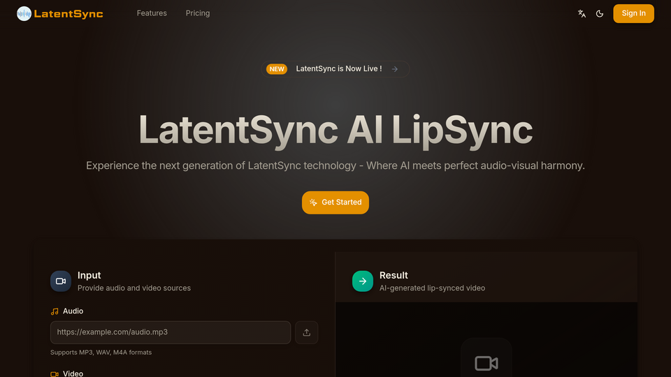 Screenshot of LatentSync