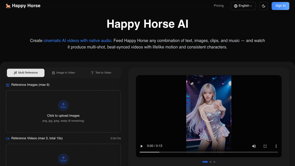 Screenshot of Happy Horse AI