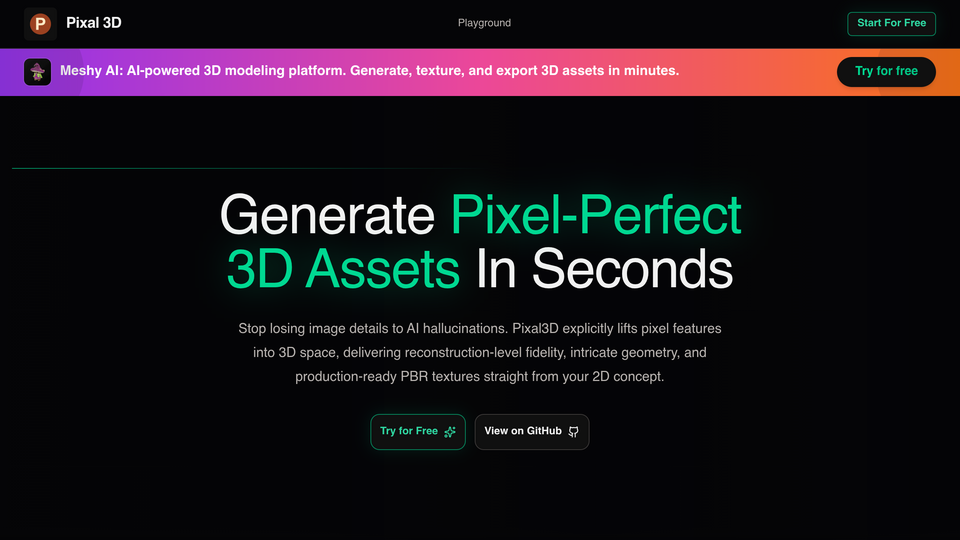 Screenshot of Pixal3D