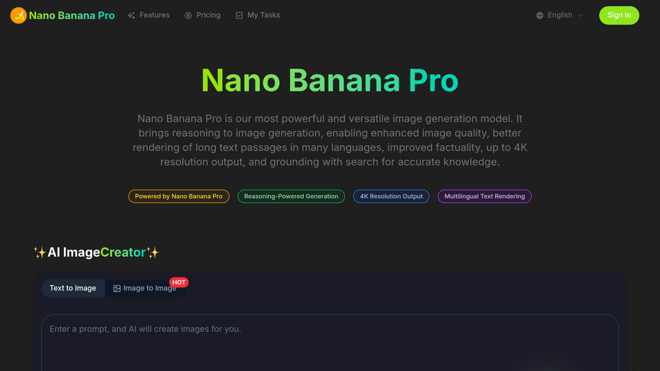 Screenshot of Nano Banana Pro