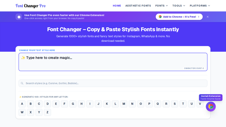 Screenshot of Font Changer Pro