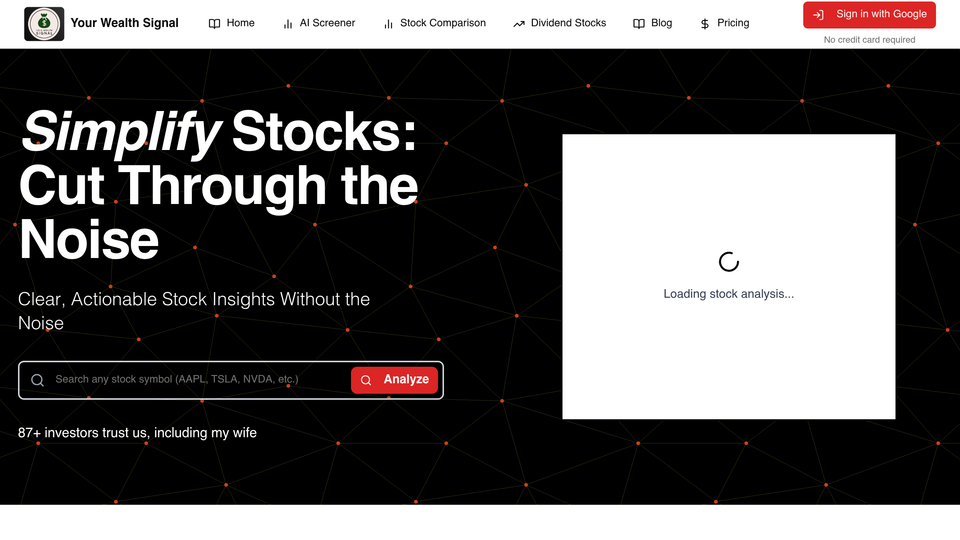 Screenshot of Your Wealth Signal