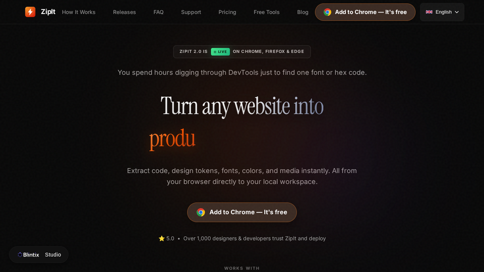 Screenshot of zipit