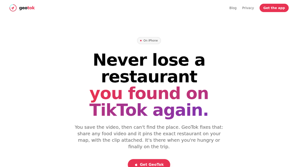 Screenshot of GeoTok