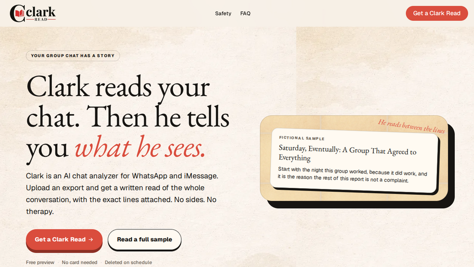 Screenshot of Clark Reads