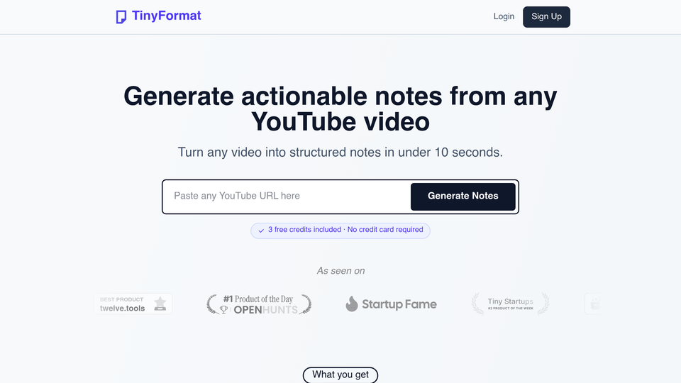 Screenshot of TinyFormat