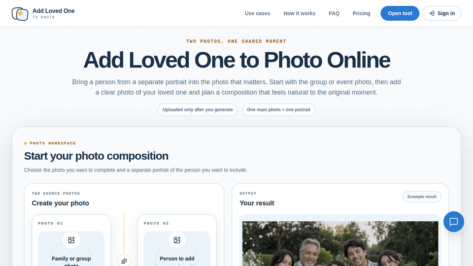 Screenshot of Add Loved One to Photo O
