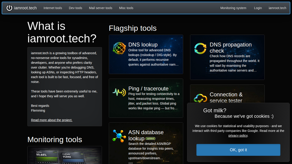 Screenshot of iamroot.tech