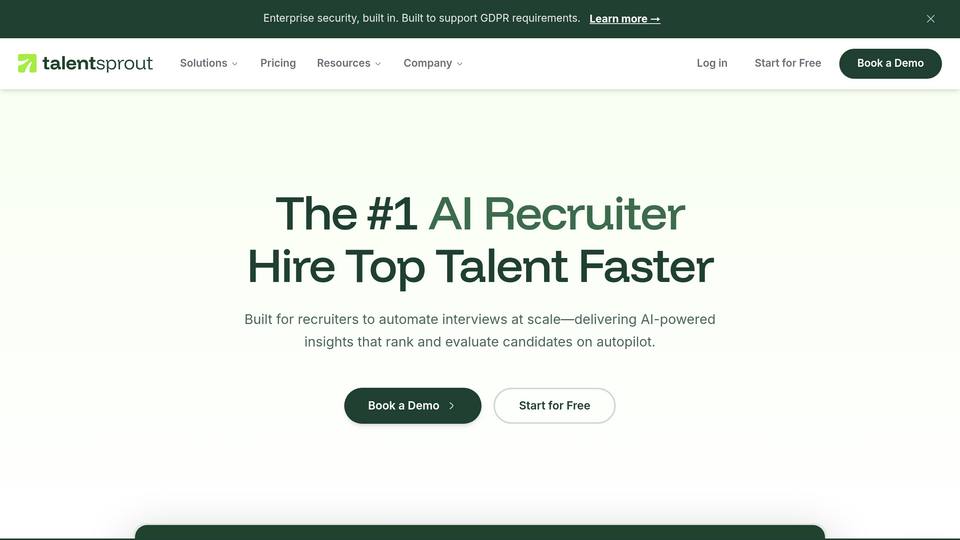 Screenshot of TalentSprout