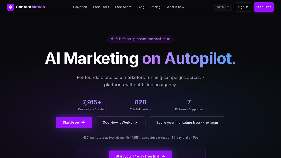 Screenshot of ContentMation