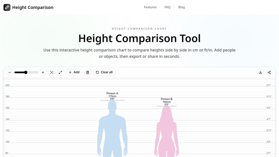 Screenshot of Height Comparison