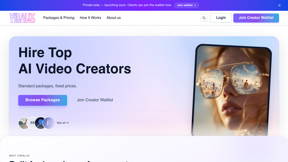 Screenshot of Viralix — AI Video Creat