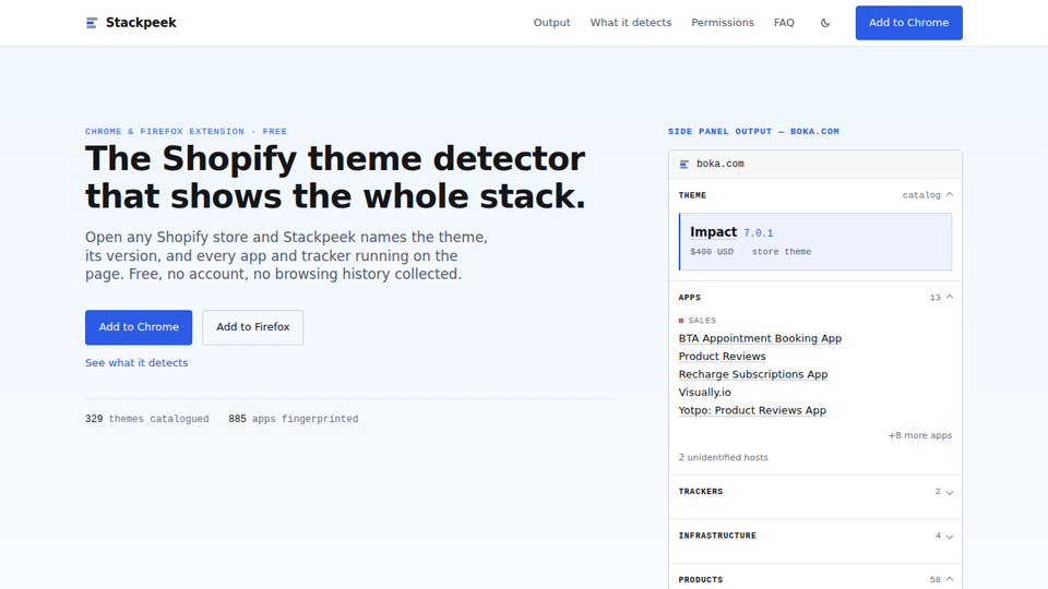 Screenshot of StackPeek