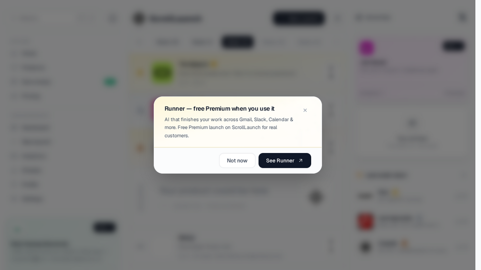 Screenshot of Scroll Launch