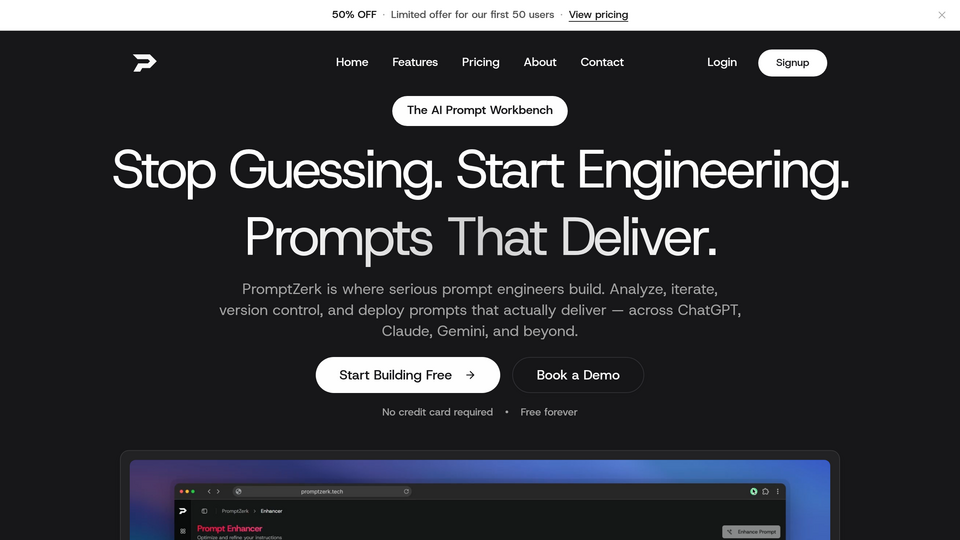 Screenshot of PromptZerk