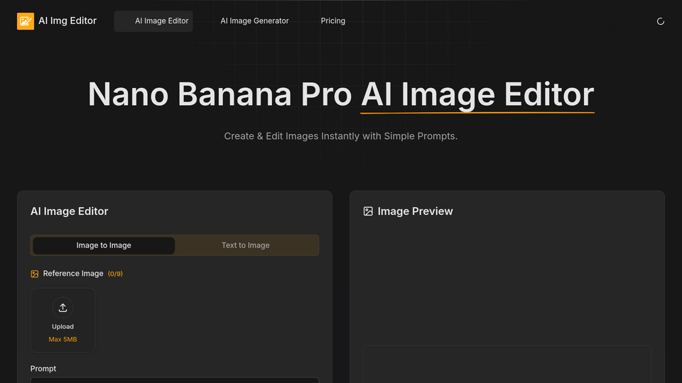 Screenshot of AI Image Editor