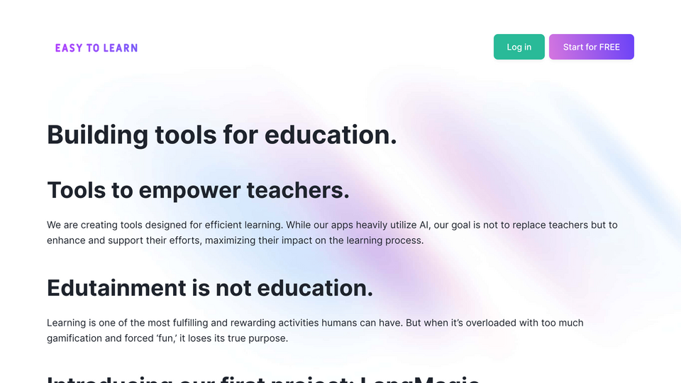 Screenshot of LangMagic