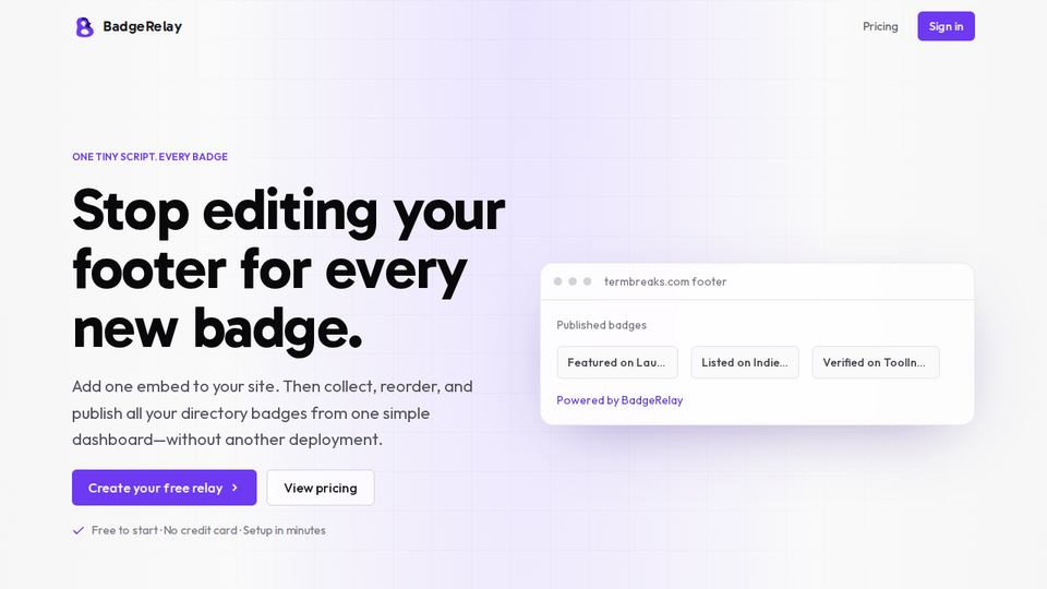 Screenshot of BadgeRelay