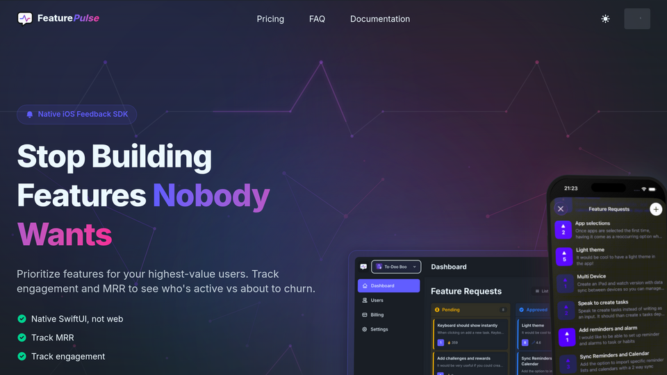 Screenshot of FeaturePulse