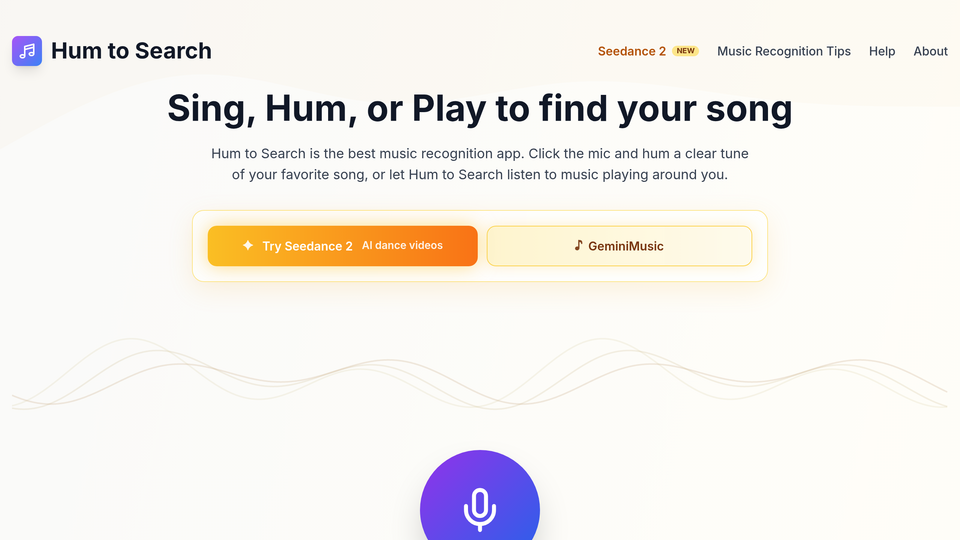 Screenshot of Hum to Search