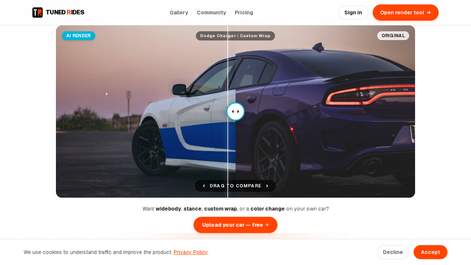 Screenshot of TunedRides