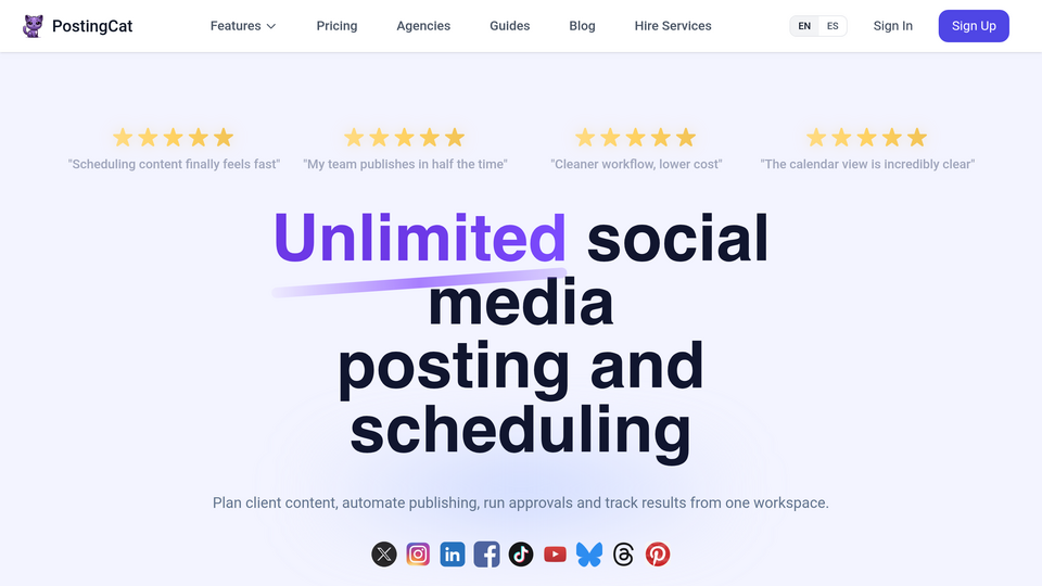 Screenshot of PostingCat