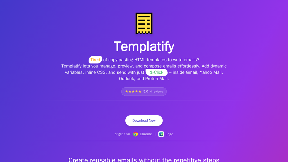 Screenshot of Templatify