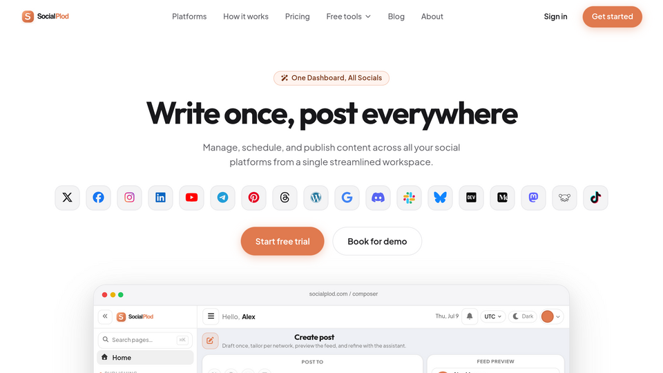 Screenshot of Socialplod