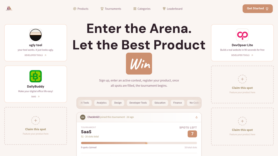 Screenshot of Product Arena