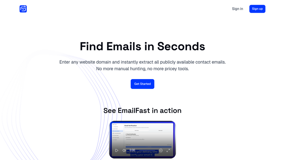 Screenshot of EmailFast