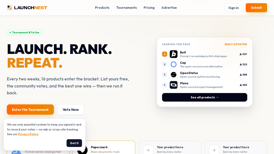 Screenshot of LaunchNest