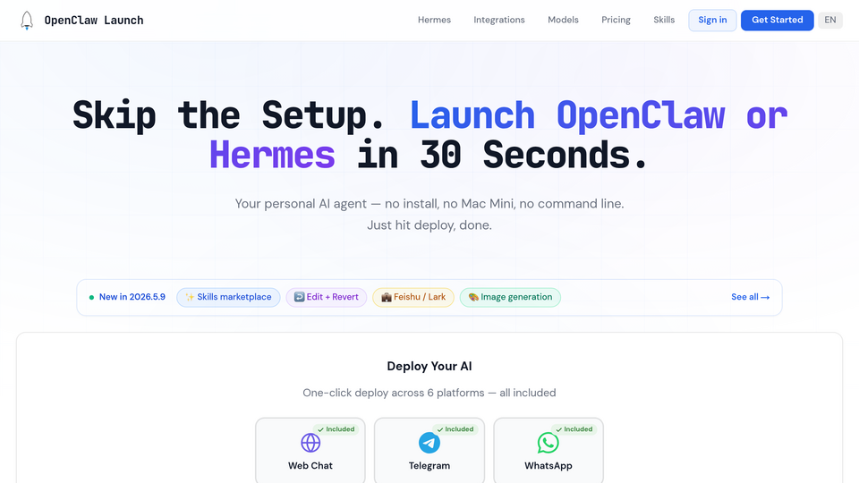 Screenshot of OpenClaw Launch