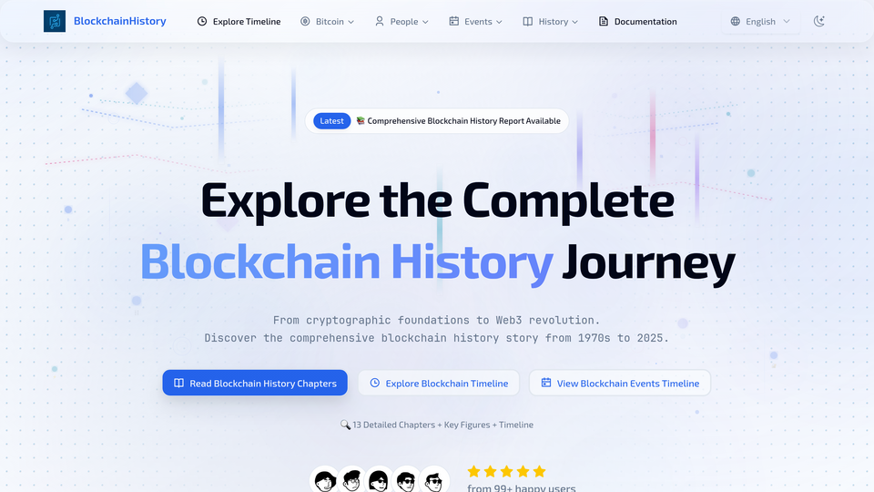 Screenshot of Blockchain History