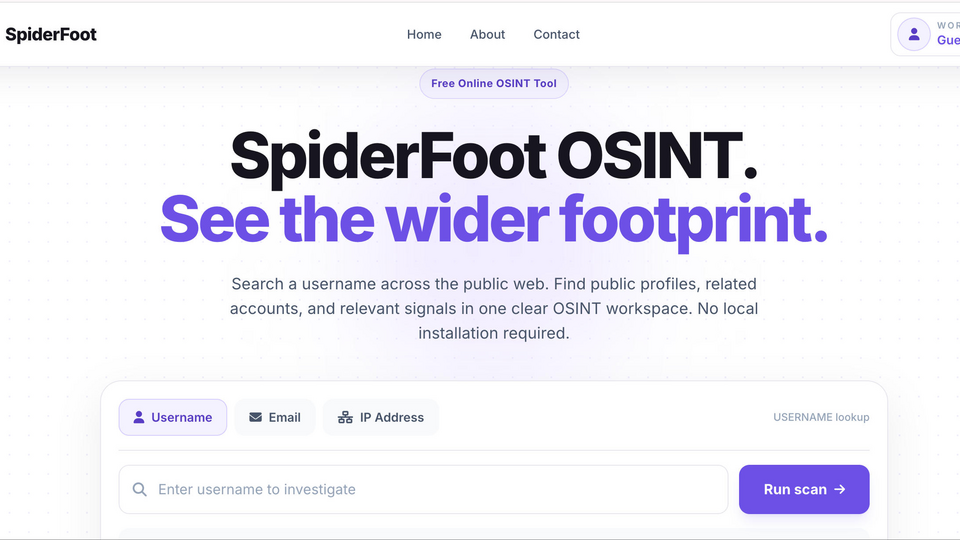 Screenshot of SpiderFoot.app