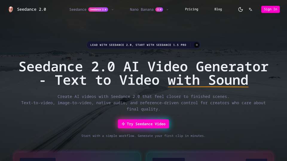 Screenshot of Seedance 2.0