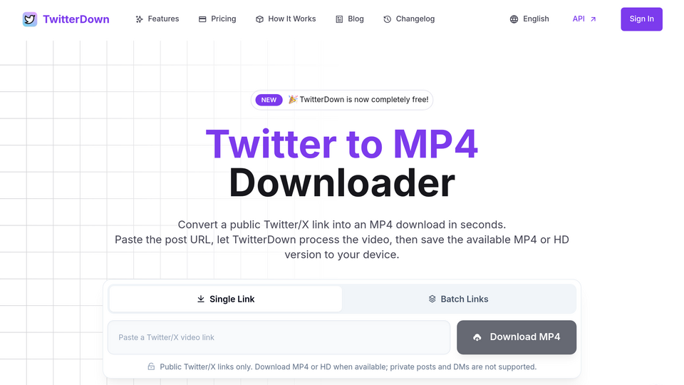 Screenshot of TwitterDown